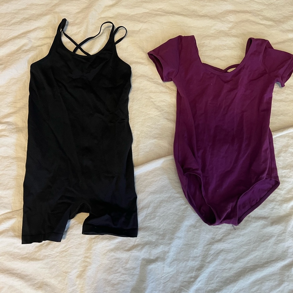 Kids Black and Purple Leotards